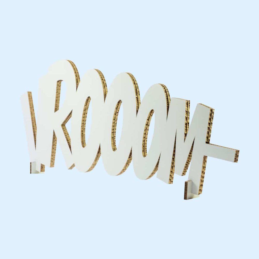 Kartonnen letters gefreesd logo reboard